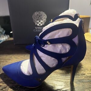 Vince Camuto Blue Stiletto Heels with Strappy Design